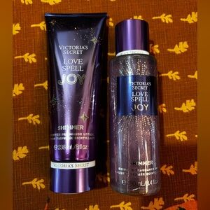 (Inventory 24) Victoria's Secret Love Spell Joy Shimmer Set - Purple and Silver
